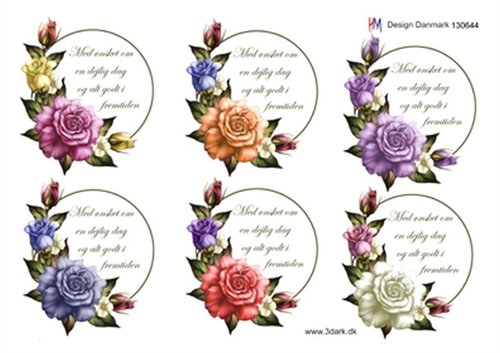 3D Blomsterranke med tekst 